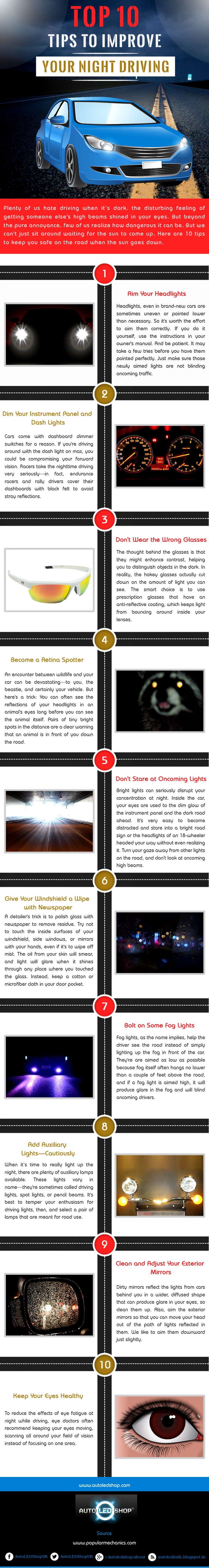 Tips to Improve Your Night Driving Infographic Techno FAQ