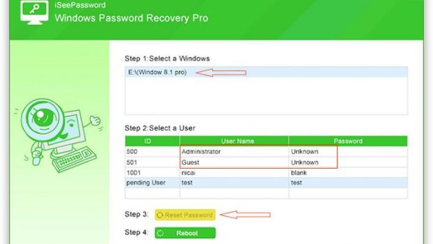 reset pc password