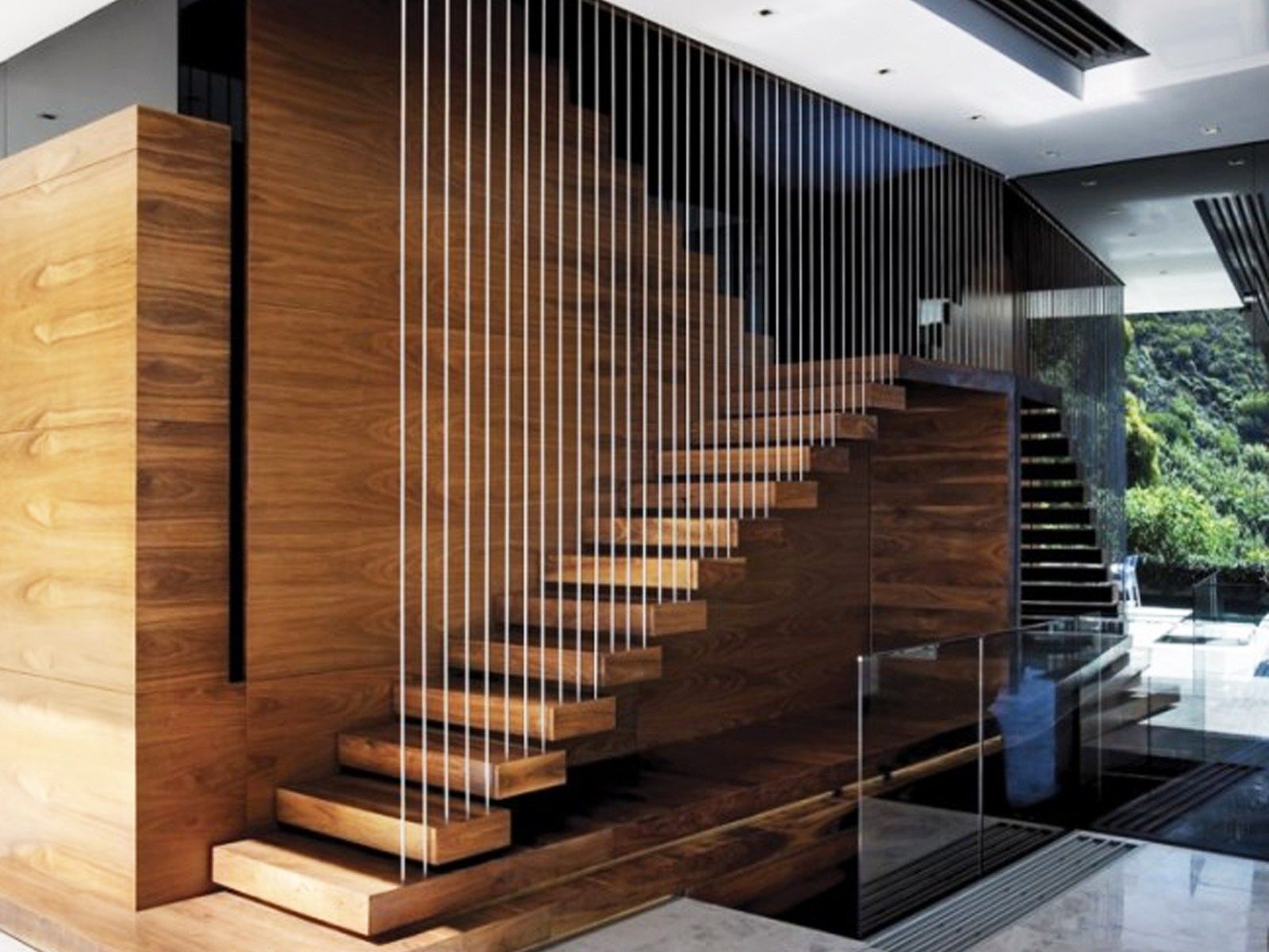 Simple Modern Staircase Lighting with Simple Decor