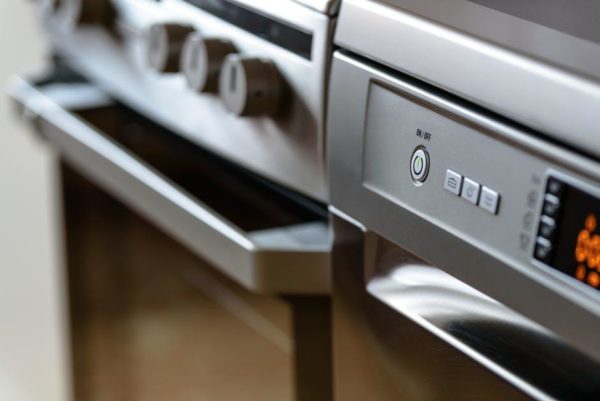 Gray Gas Range Oven in Kitchen