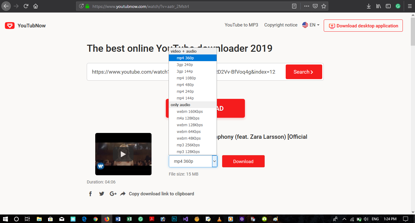 youtube video downloader url