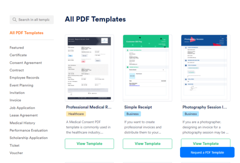 JotForm PDF Editor Templates