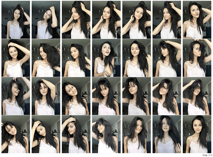 different weather selfie collage