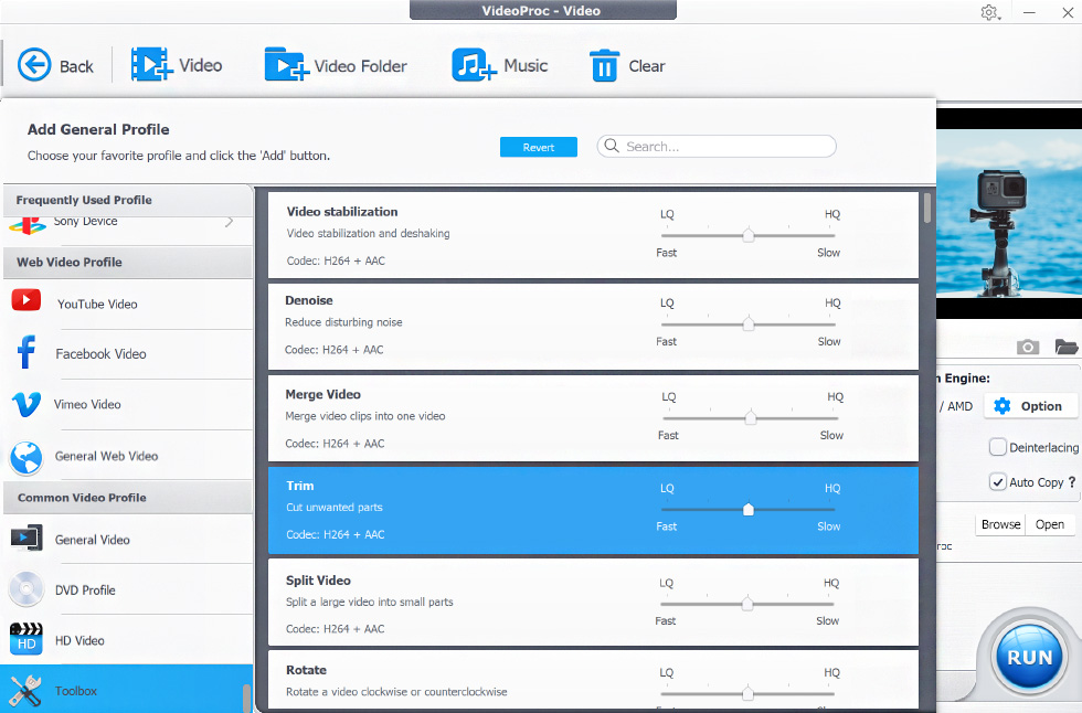Edit and Convert 4K/Large Videos with VideoProc Free [Win GoPro