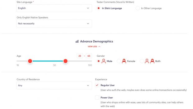 Easily create your demographics criteria