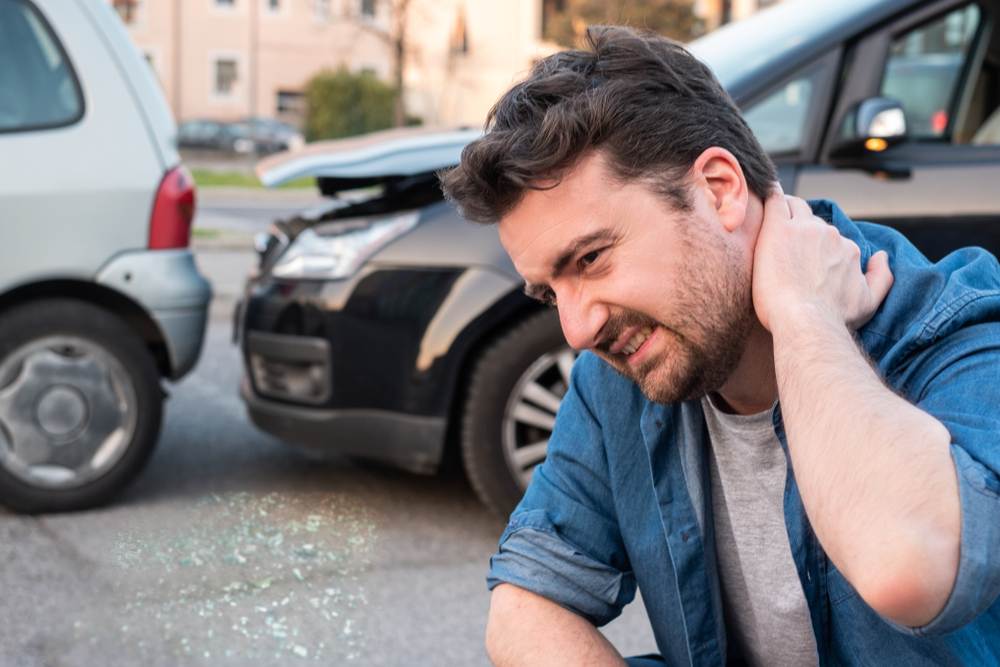 Injured man from car accident