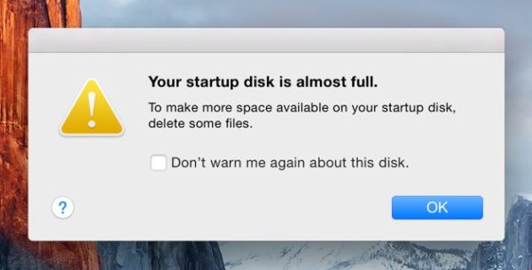 startup disk full fixer
