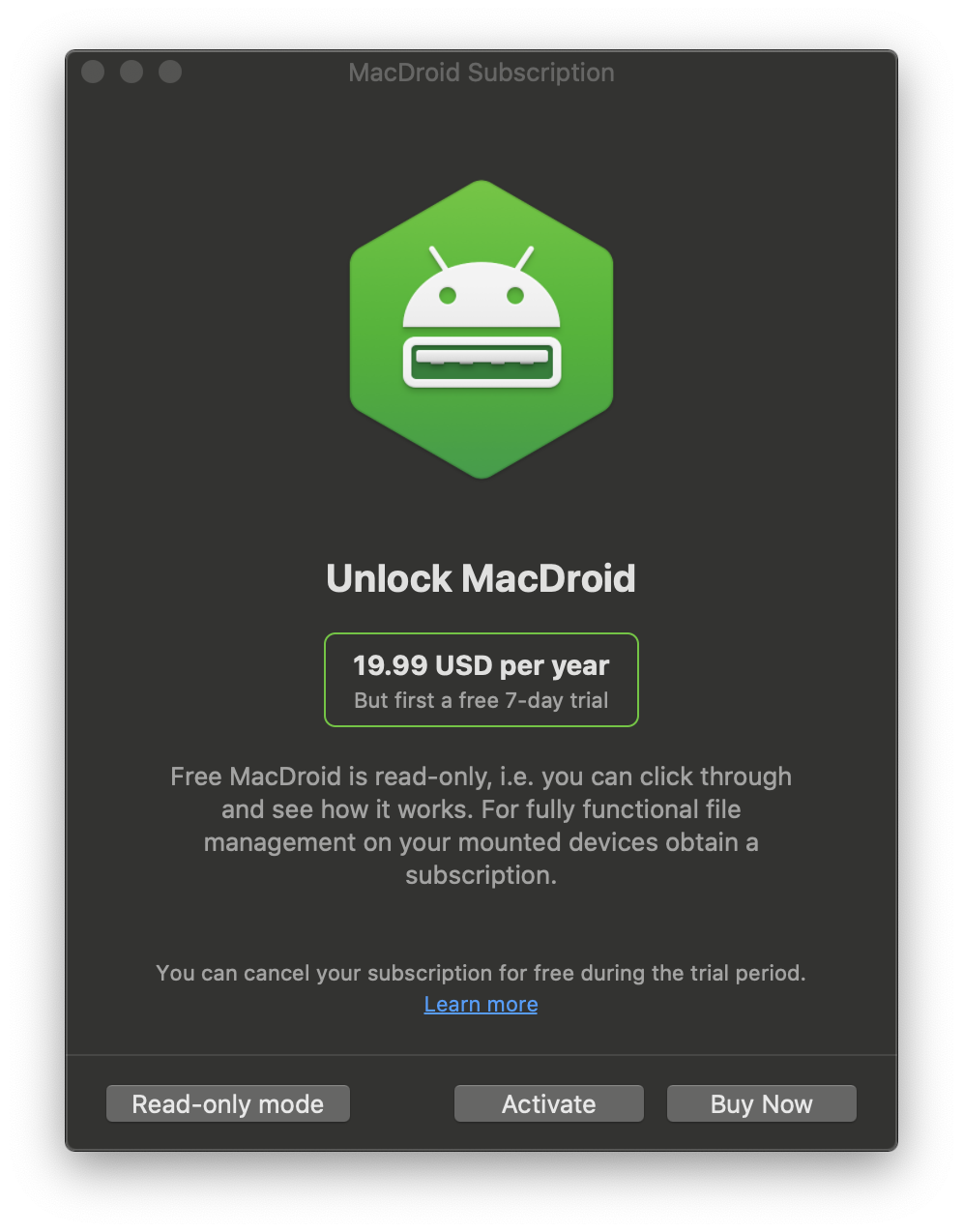 macdroid activation code