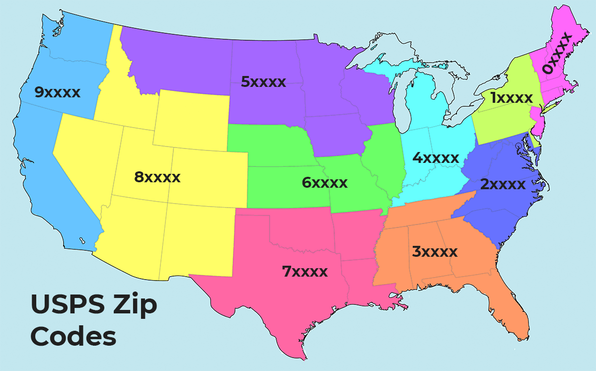 Worldzip Code Map 2343