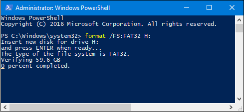 formatting usb drive to fat32 windows 10