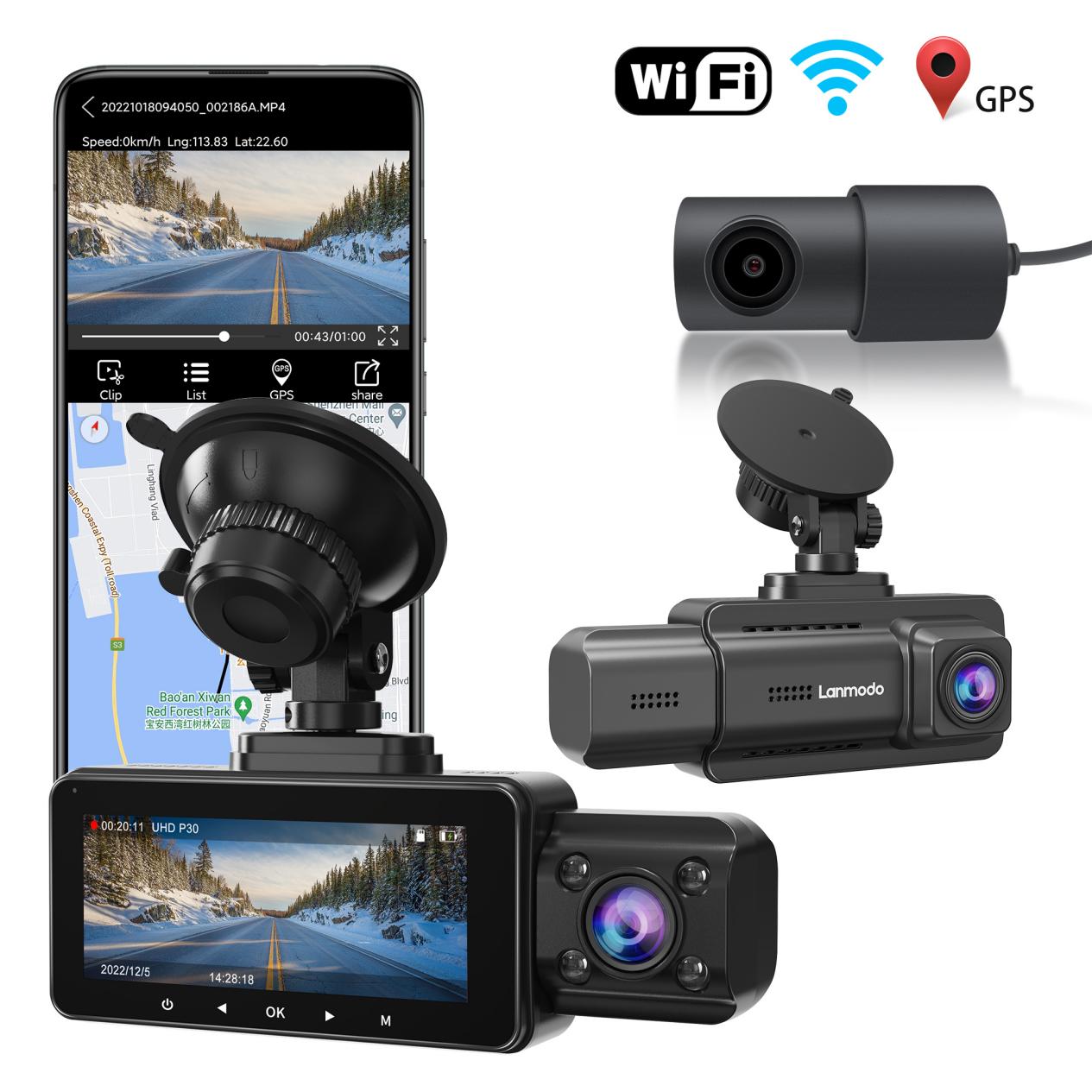 Lanmodo D1 3-Channel 4K Dash Camera