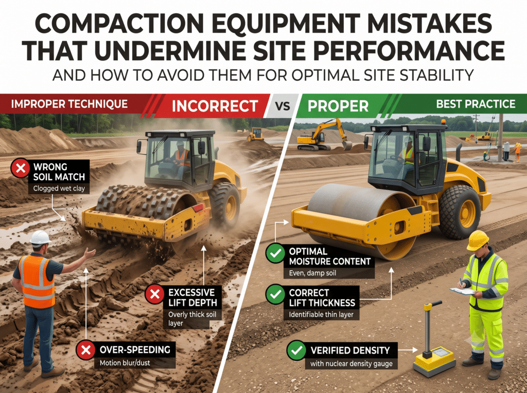 Compaction Equipment Mistakes That Can Undermine Site Performance